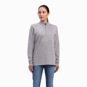 Dámské Košile Ariat Rebar Foundation 1/4 Zip Šedé | FDMA-06452