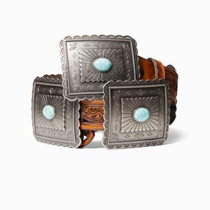 Dámské Pásky Ariat Turquoise Burst Concho Hnědé | ALFJ-18732