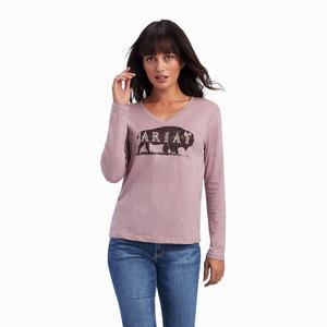 Dámské Topy Ariat REAL Chest Logo Relaxed Růžové | CAIT-56392