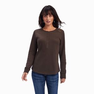 Dámské Topy Ariat REAL Henley Viacfarebný | BTDS-71582