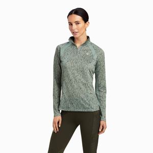 Dámské Topy Ariat Sunstopper 2.0 1/4 Zip Zelene | UKRH-08425