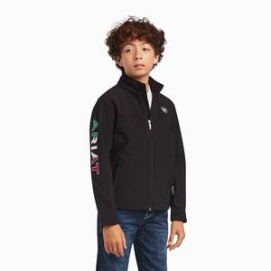 Dětské Jezdecké Kalhoty Ariat New Team Softshell MEXICO Černé | GJEM-14258