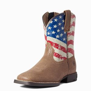 Dětské Westernové Boty Ariat Stars and Stripes Hnědé | RNUO-15264