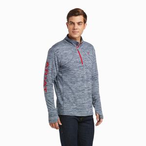 Pánské Jezdecké Kalhoty Ariat Team Gridwork 1/4 Zip Tmavě Blankyt | FOGY-95387