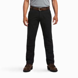 Pánské Kalhoty Ariat Rebar M7 Slim DuraStretch Made Tough Double Front Černé | HXRV-97052