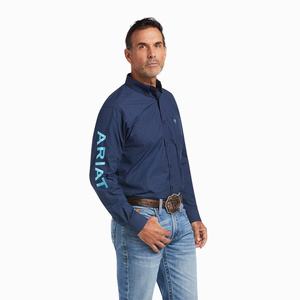 Pánské Košile Ariat Pro Series Team Sully Classic Fit Tmavě Blankyt | CTEQ-49706