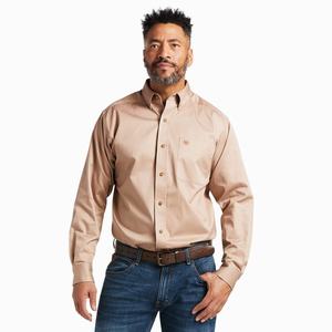 Pánské Košile Ariat Solid Twill Classic Fit Hnědožlutý | EJUT-63529