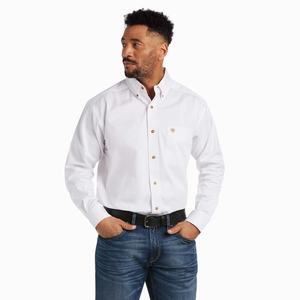 Pánské Košile Ariat Solid Twill Classic Fit Bílé | JOPY-63271