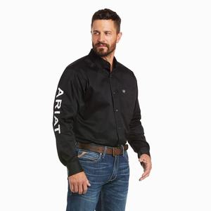 Pánské Košile Ariat Team Logo Twill Classic Fit Černé Bílé | GDBJ-27901