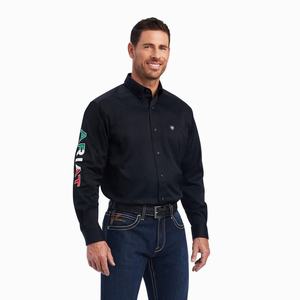 Pánské Košile Ariat Team Logo Twill Classic Fit Černé | JEQZ-60458