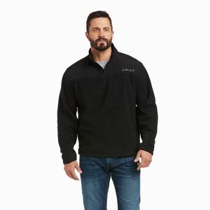 Pánské Mikiny S Kapucí Ariat Basis 2.0 1/4 Zip Černé | NOIC-84209