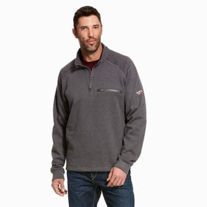 Pánské Mikiny S Kapucí Ariat FR Rev 1/4 Zip Šedé | KHYN-42583