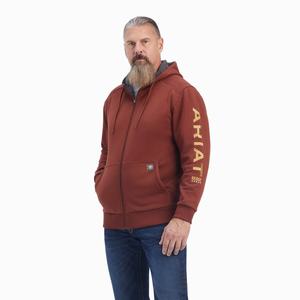 Pánské Mikiny S Kapucí Ariat Rebar All-Weather Full Zip Růžové Zlaté | CEDZ-60289