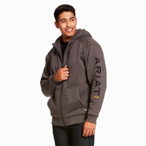 Pánské Mikiny S Kapucí Ariat Rebar All-Weather Full Zip Šedé | CUKS-06359