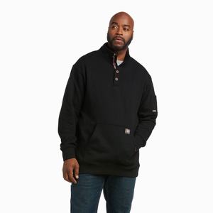 Pánské Mikiny S Kapucí Ariat Rebar Overtime Fleece Černé | HIBP-47860