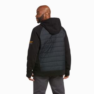 Pánské Mikiny S Kapucí Ariat Rebar Thermic Insulated Full Zip Černé | STGR-37641