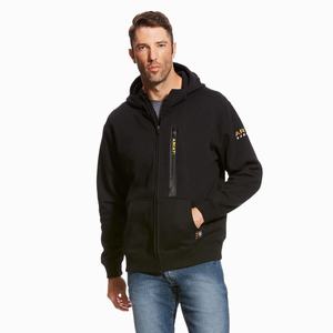 Pánské Mikiny S Kapucí Ariat Rebar Workman Full Zip Černé | ILHX-64125