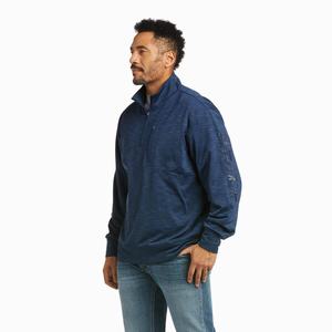 Pánské Mikiny S Kapucí Ariat Team Logo 1/4 Zip Indigo | NWFX-52863