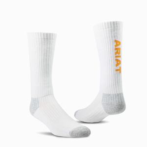 Pánské Ponožky Ariat Premium Ringspun Bavlněné Mid Calf 3 Pair Pack Bílé | QWOH-91046