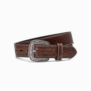 Pánské Pásky Ariat Diamond Plate Embroidery Hnědé | CXZE-01653