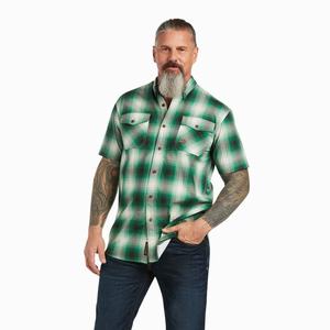 Pánské Short Sleeve Ariat Rebar Made Tough DuraStretch Zelene | ZFUM-94825