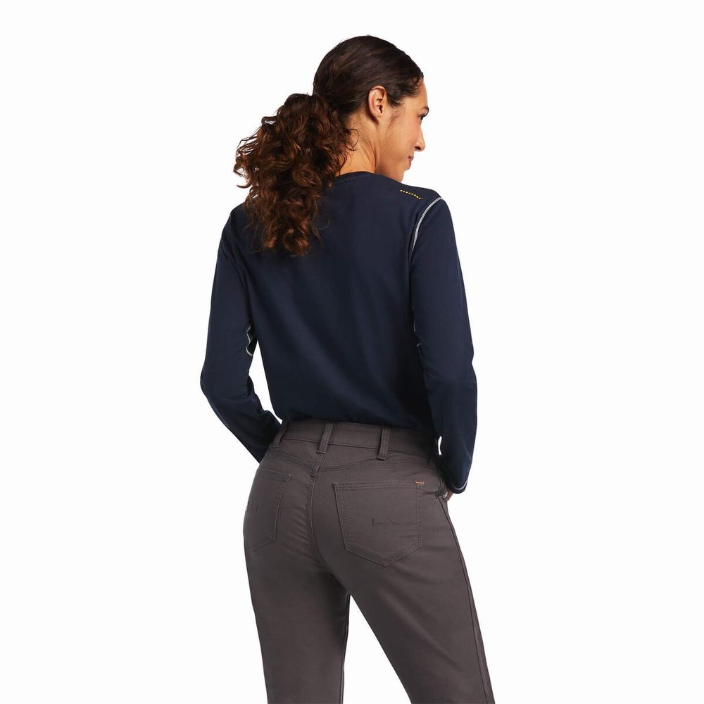 Dámské Kalhoty Ariat Rebar DuraStretch Made Tough Double Front Šedé | RYBZ-98217