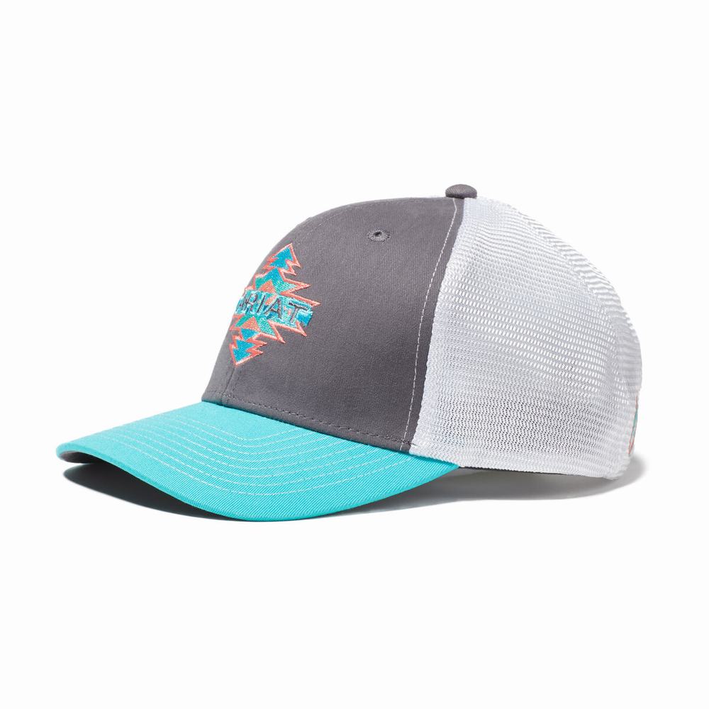 Dámské Klobouky Ariat Aztec Logo Snapback Šedé | LYFX-85670