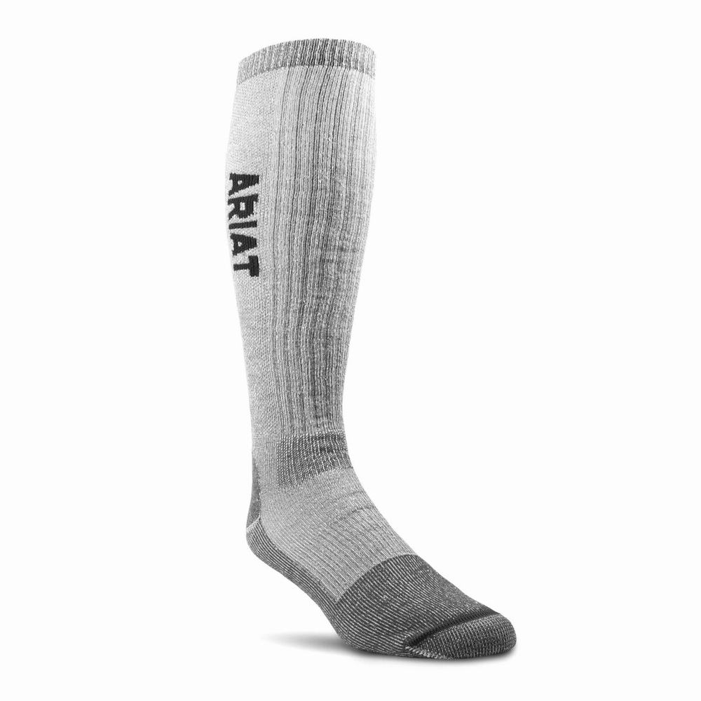 Dámské Ponožky Ariat Midweight Merino Wool Blend Over The Calf Steel Špicí Černé | VARJ-53801