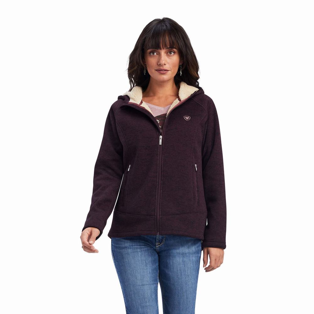 Dámské Svetry Ariat REAL McCall Full Zip Vínové | DSAI-91536