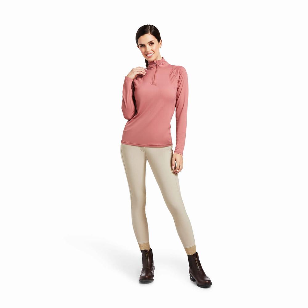 Dámské Topy Ariat Auburn 1/4 Zip Červené | VXEO-05928