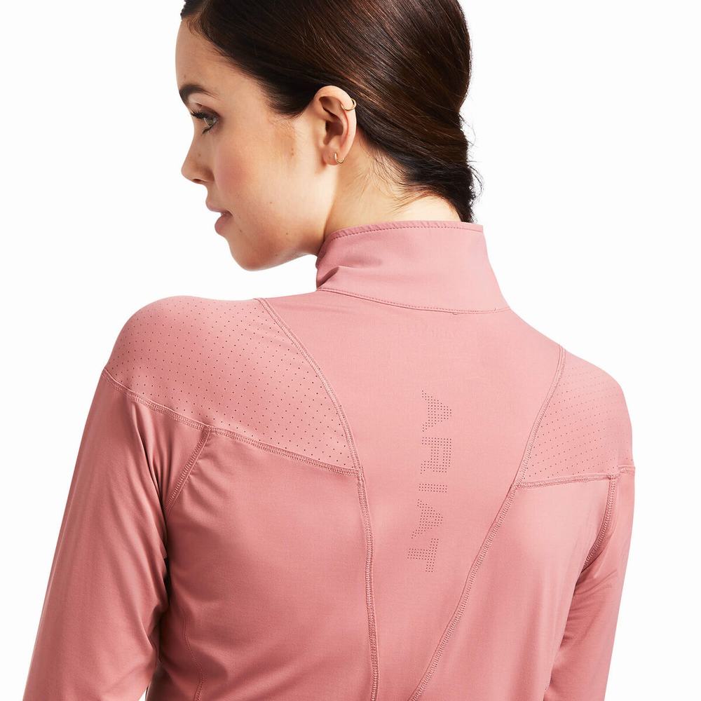 Dámské Topy Ariat Auburn 1/4 Zip Červené | VXEO-05928