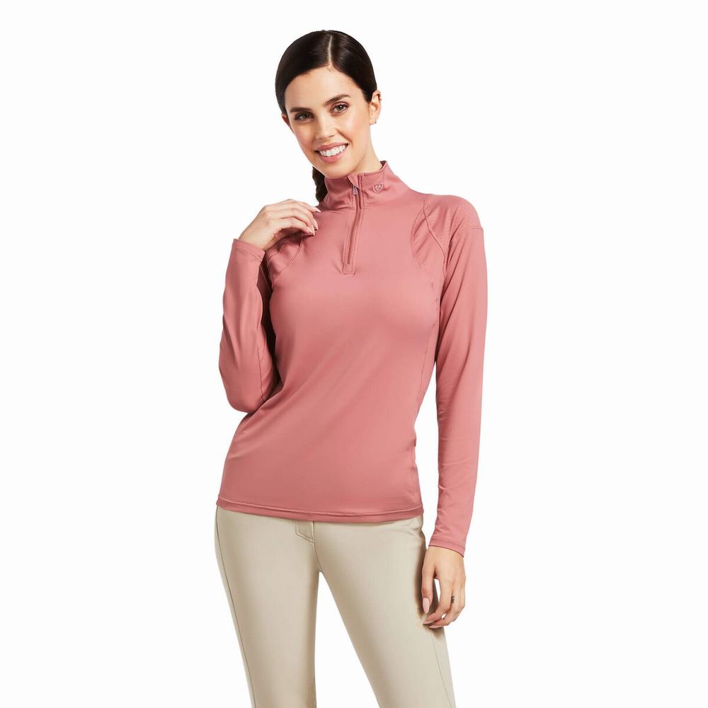 Dámské Topy Ariat Auburn 1/4 Zip Červené | VXEO-05928