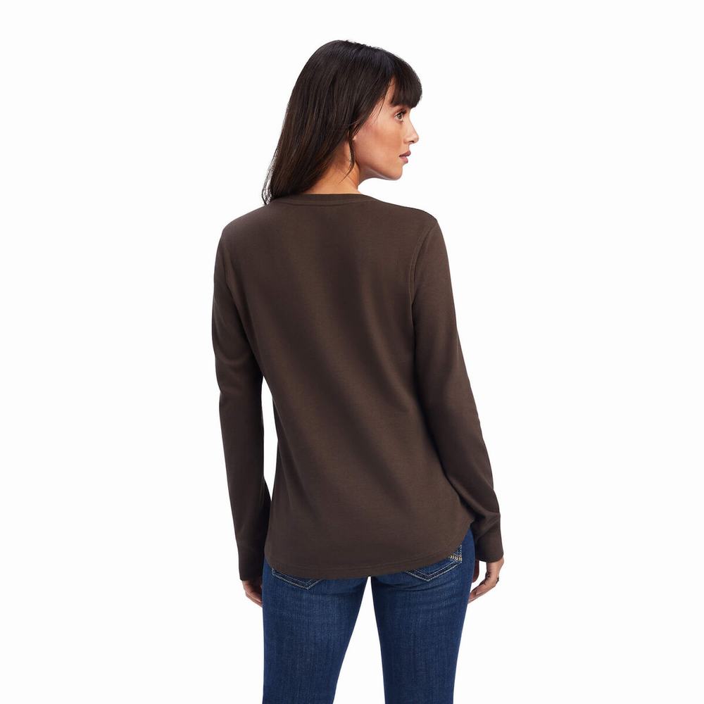 Dámské Topy Ariat REAL Henley Viacfarebný | BTDS-71582