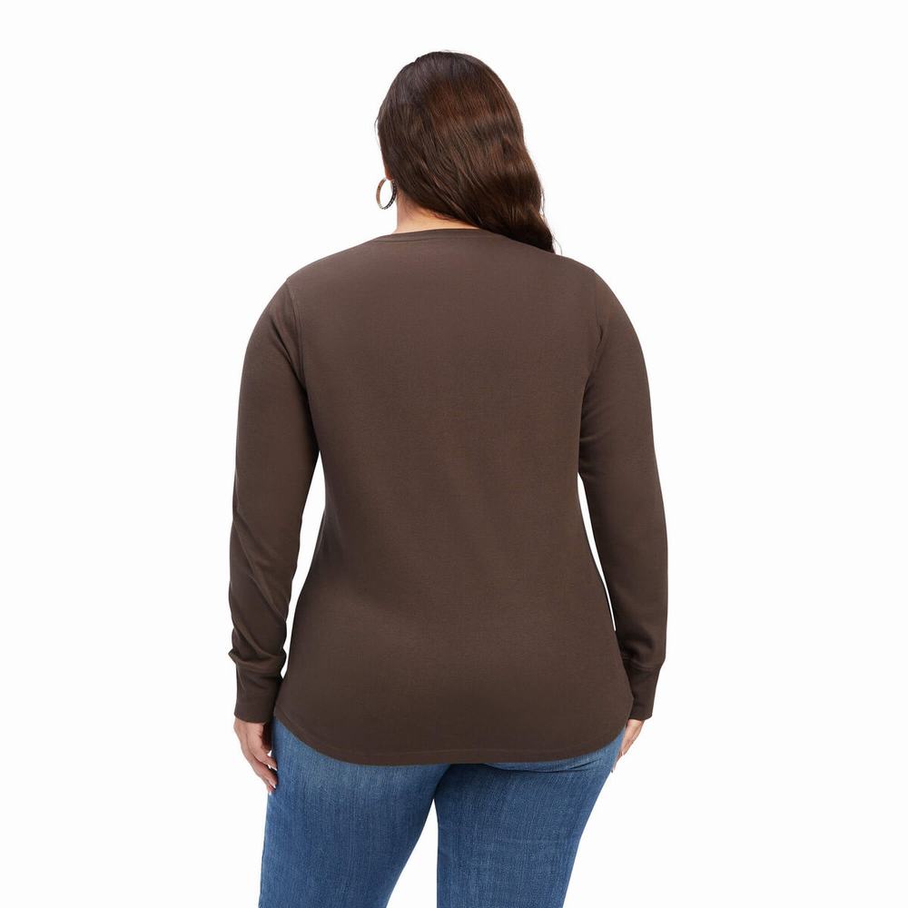 Dámské Topy Ariat REAL Henley Viacfarebný | BTDS-71582