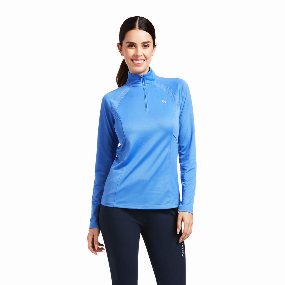 Dámské Topy Ariat Sunstopper 2.0 1/4 Zip Blankyt | NZXR-12380