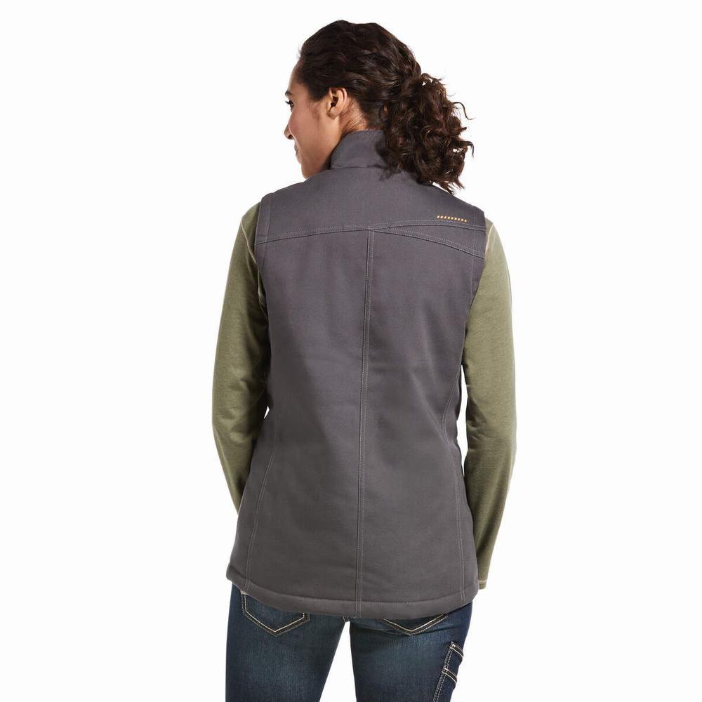 Dámské Vests Ariat Rebar DuraCanvas Insulated Šedé | MNIY-25809