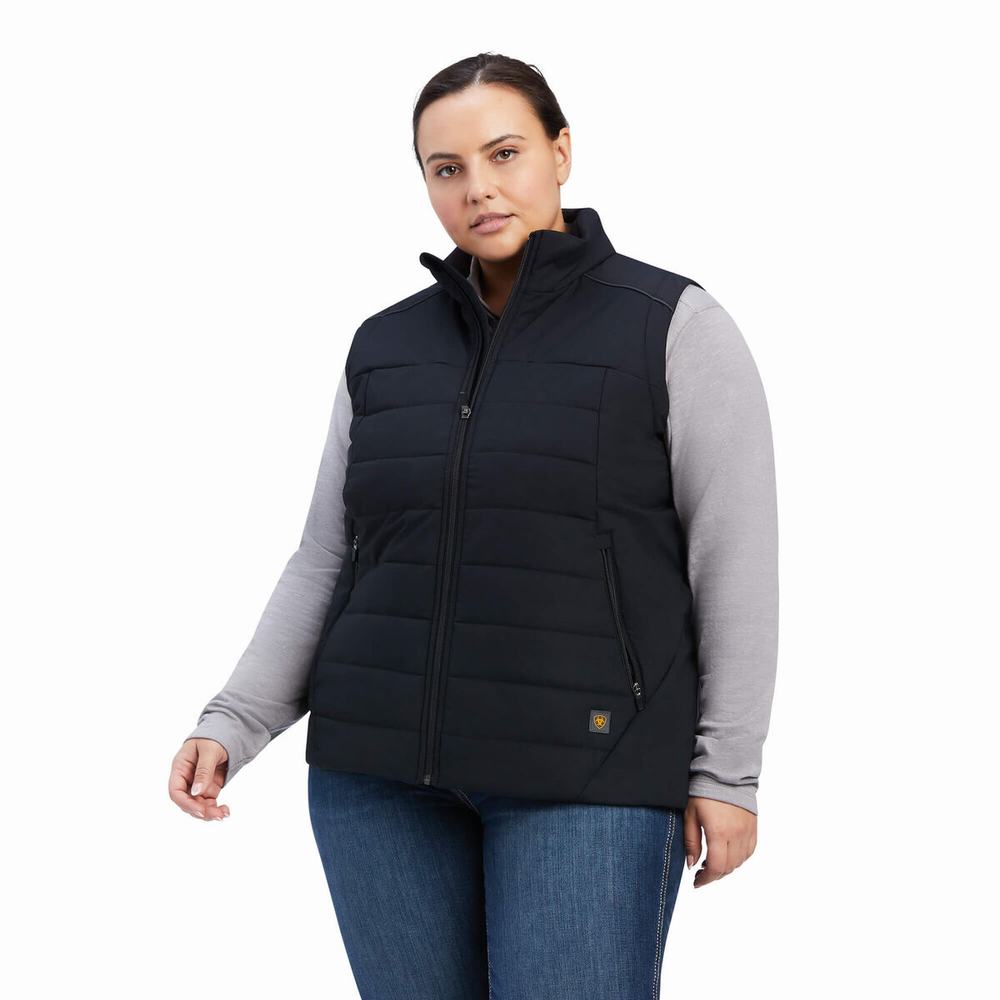 Dámské Vests Ariat Rebar Valkyrie Stretch Platene Insulated Černé | STHE-35218