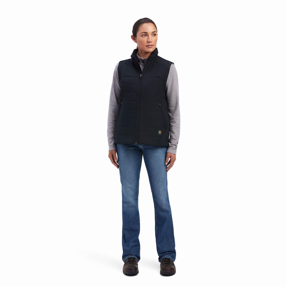 Dámské Vests Ariat Rebar Valkyrie Stretch Platene Insulated Černé | STHE-35218