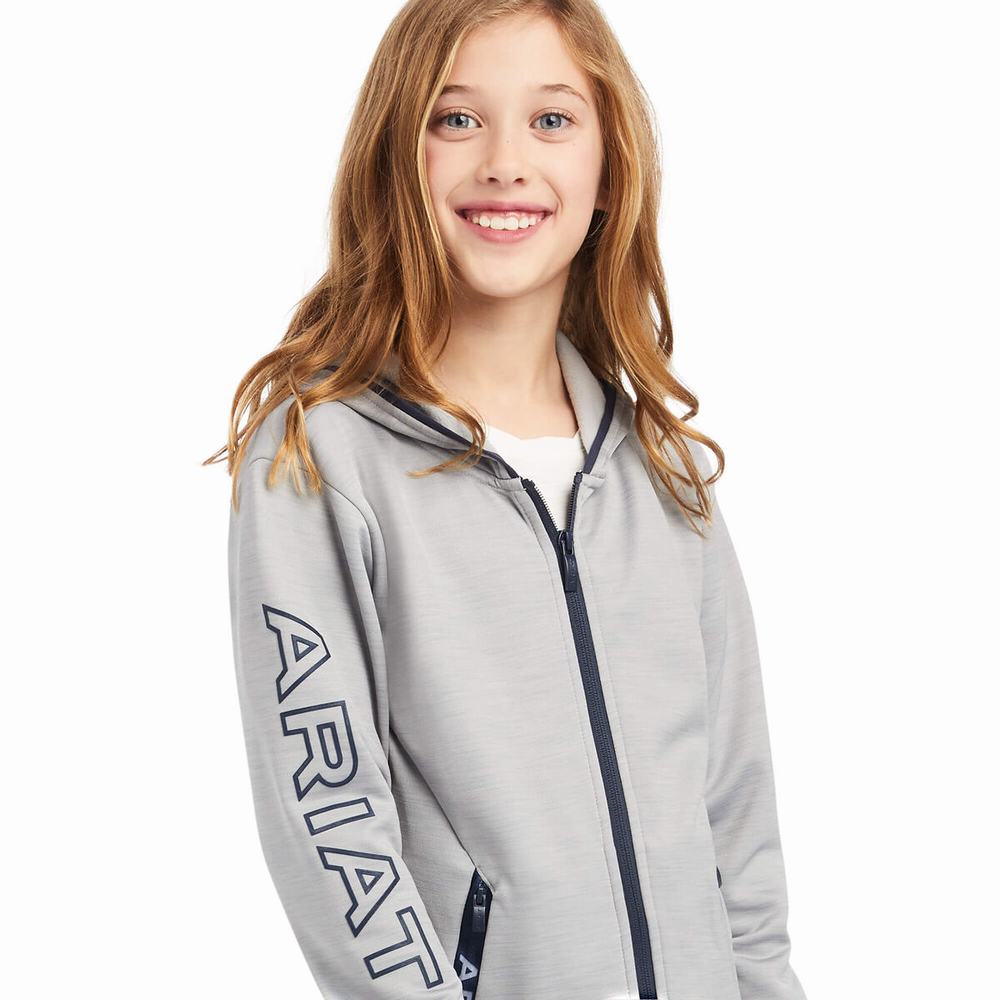 Dětské Mikiny S Kapucí Ariat Byron Full Zip Šedé | HRGZ-85109