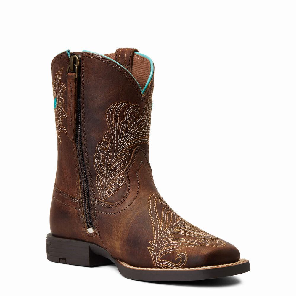 Dětské Westernové Boty Ariat Bright Eyes II Hnědé | ISHW-45872