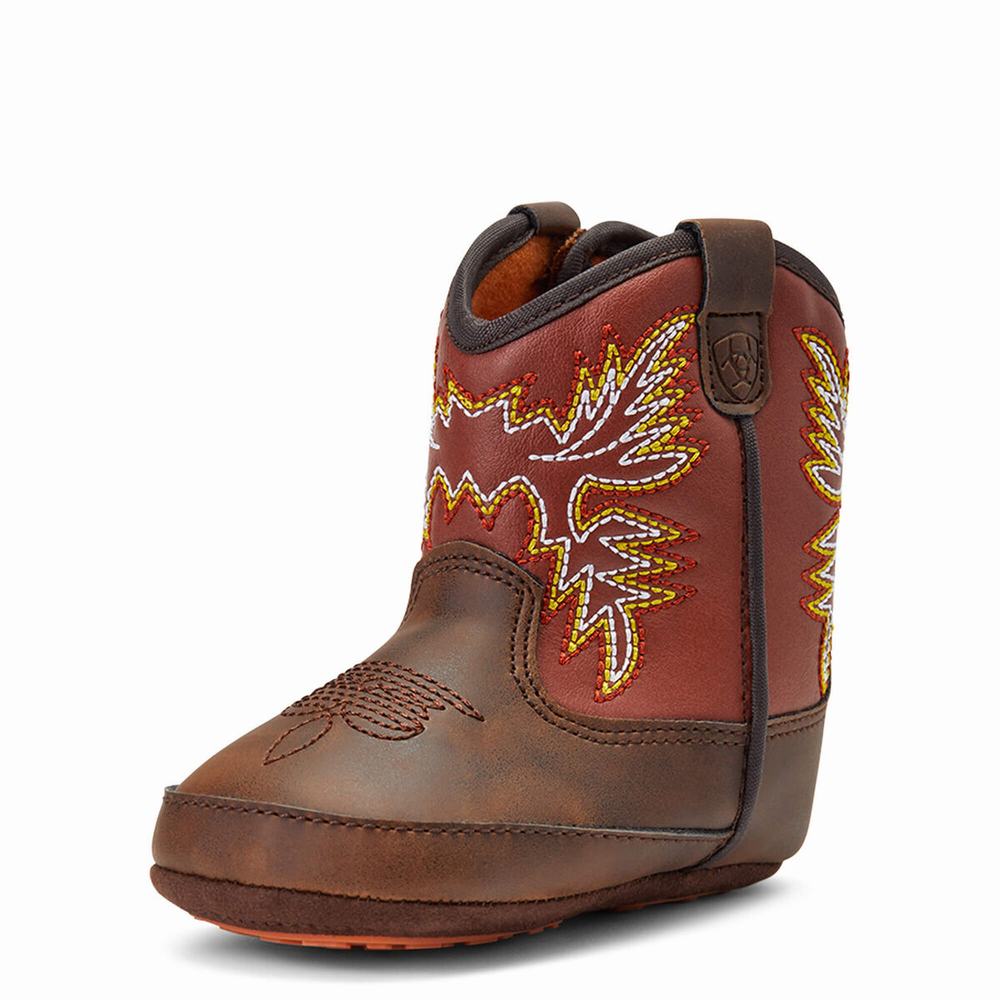 Dětské Westernové Boty Ariat Infant Lil\' Stompers Workhog Hnědé | OGUB-84976