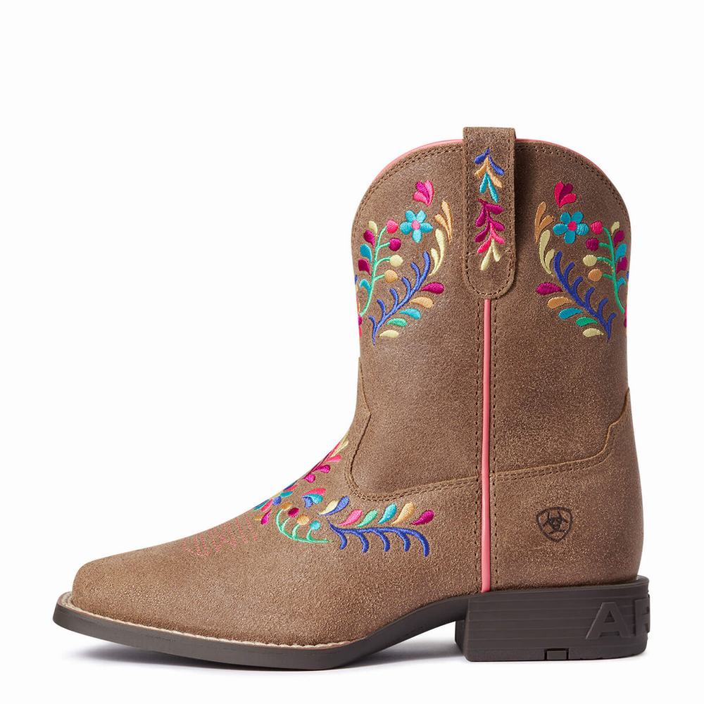 Dětské Westernové Boty Ariat Youth Wild Flower Hnědé | SPIC-30612