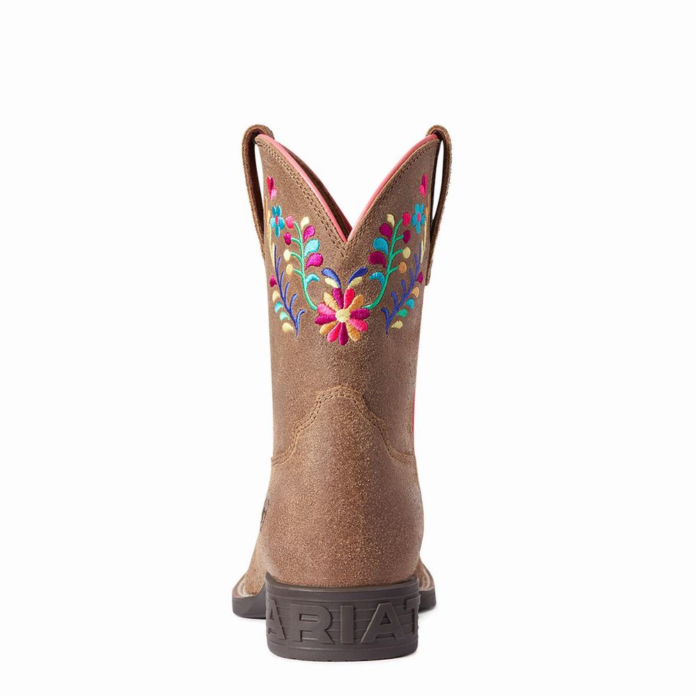 Dětské Westernové Boty Ariat Youth Wild Flower Hnědé | SPIC-30612