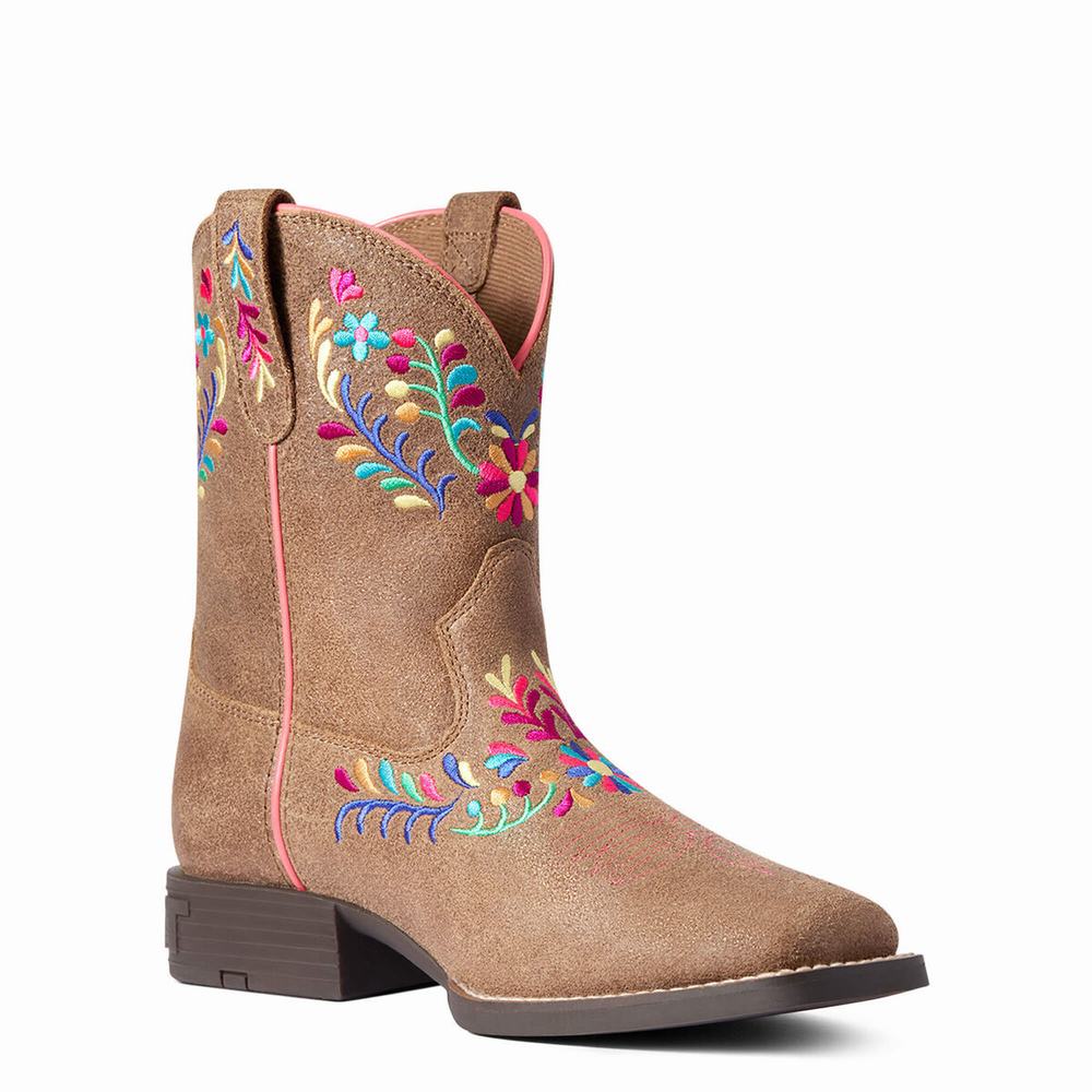 Dětské Westernové Boty Ariat Youth Wild Flower Hnědé | SPIC-30612