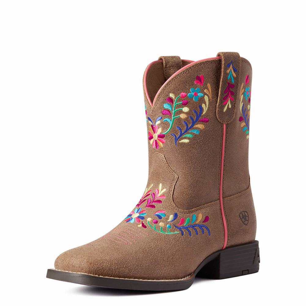 Dětské Westernové Boty Ariat Youth Wild Flower Hnědé | SPIC-30612