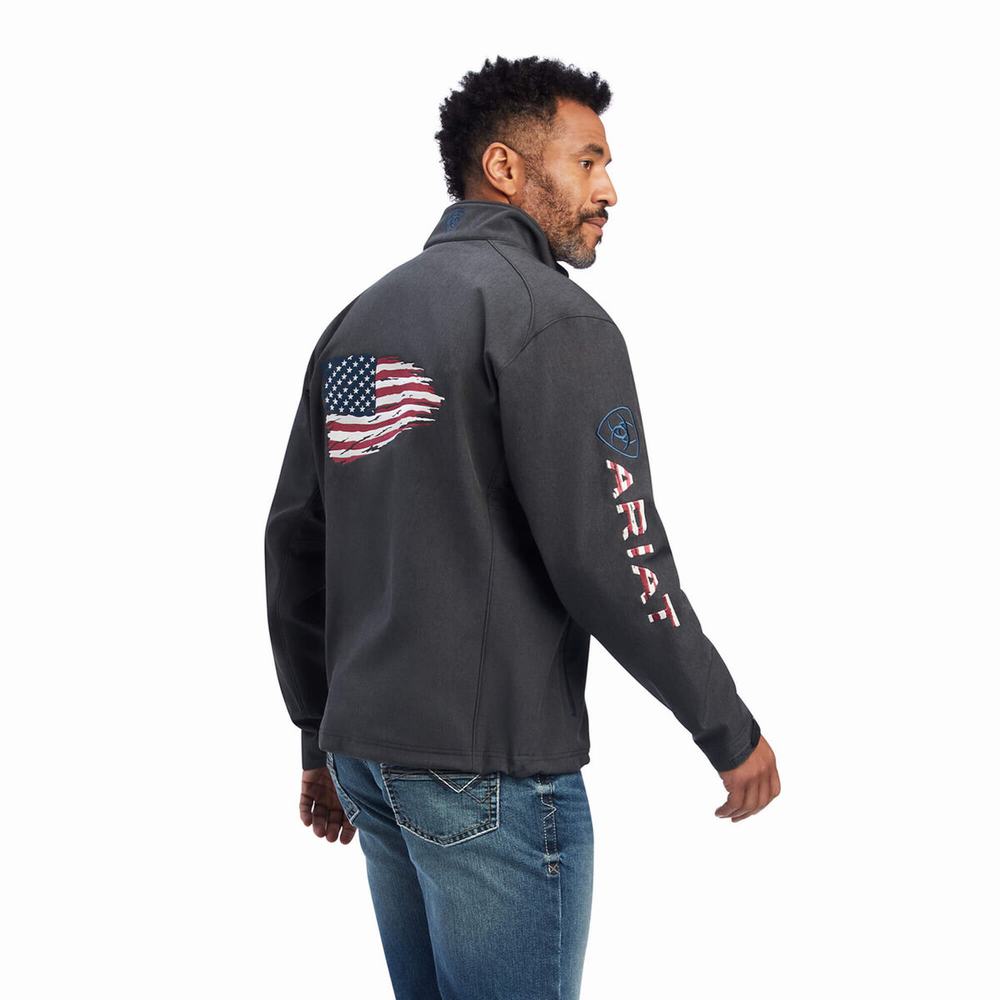 Pánské Bundy Ariat Logo 2.0 Patriot Softshell Vody Resistant Šedé | FGQM-12798