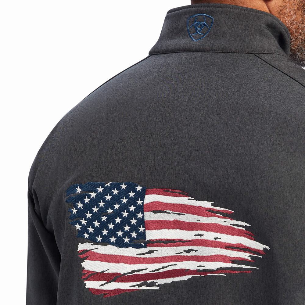 Pánské Bundy Ariat Logo 2.0 Patriot Softshell Vody Resistant Šedé | FGQM-12798