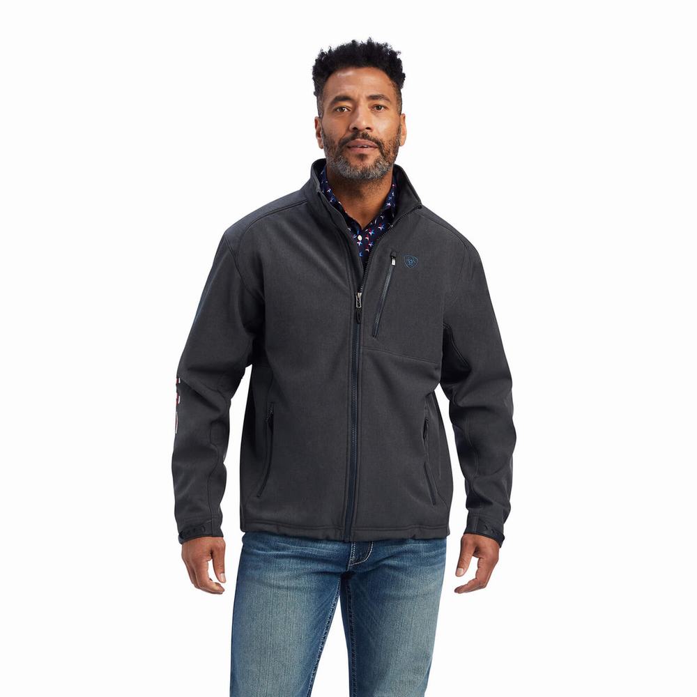 Pánské Bundy Ariat Logo 2.0 Patriot Softshell Vody Resistant Šedé | FGQM-12798