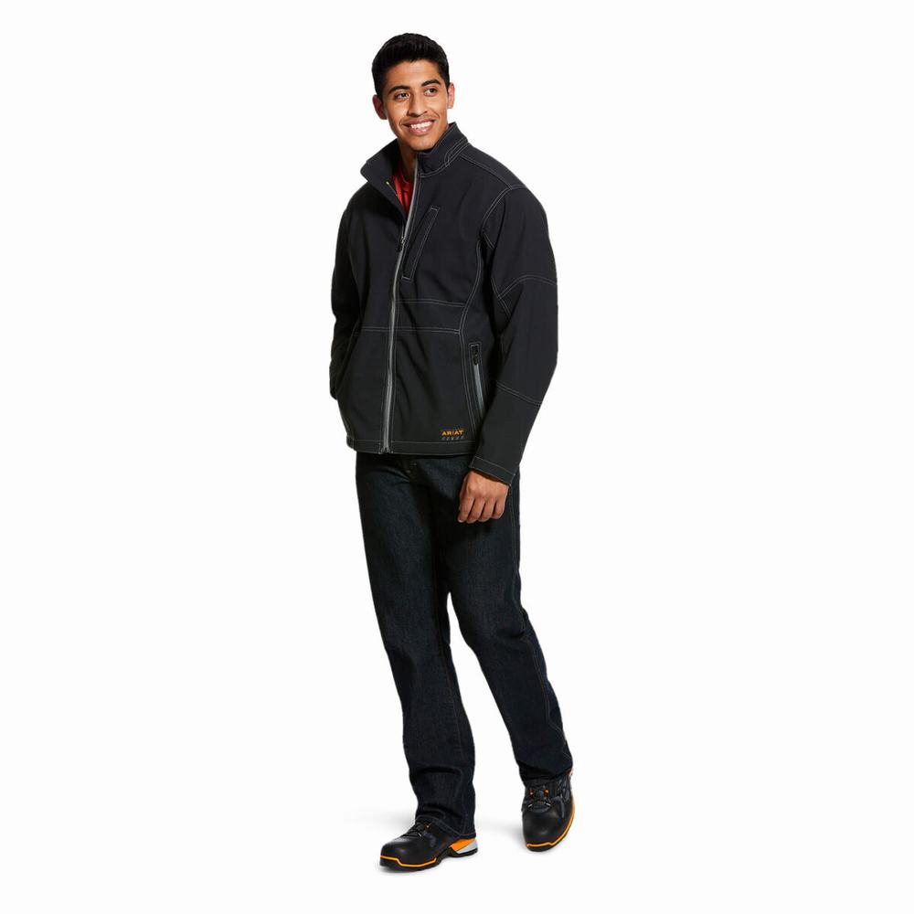 Pánské Bundy Ariat Rebar Stretch Platene Softshell Černé | TSVG-93246