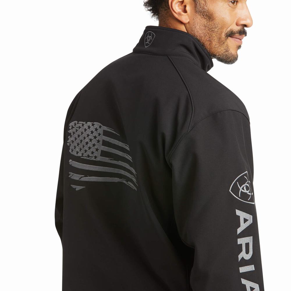 Pánské Jezdecké Kalhoty Ariat Logo 2.0 Patriot Softshell Vody Resistant Černé | KRZE-16752